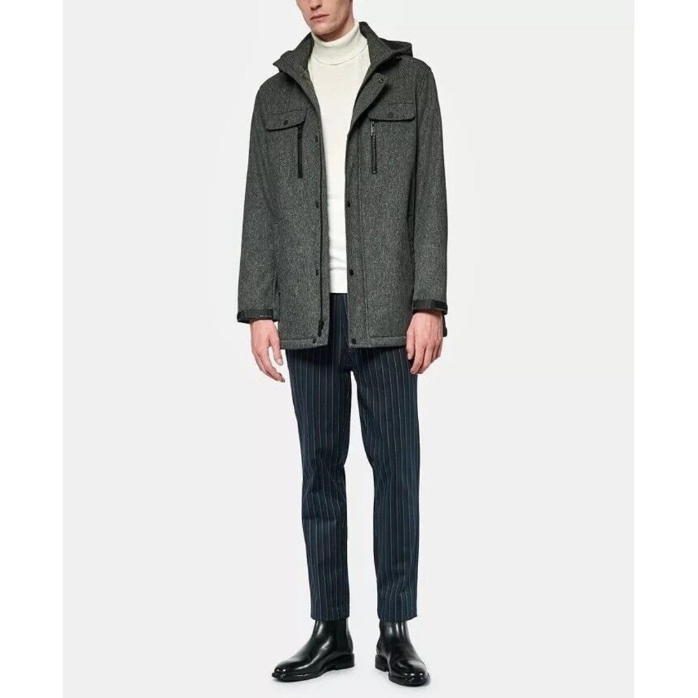 MARC NEW YORK Jacket Mens Large Gray Doyle Hooded Soft Shell Light Weight NWOT